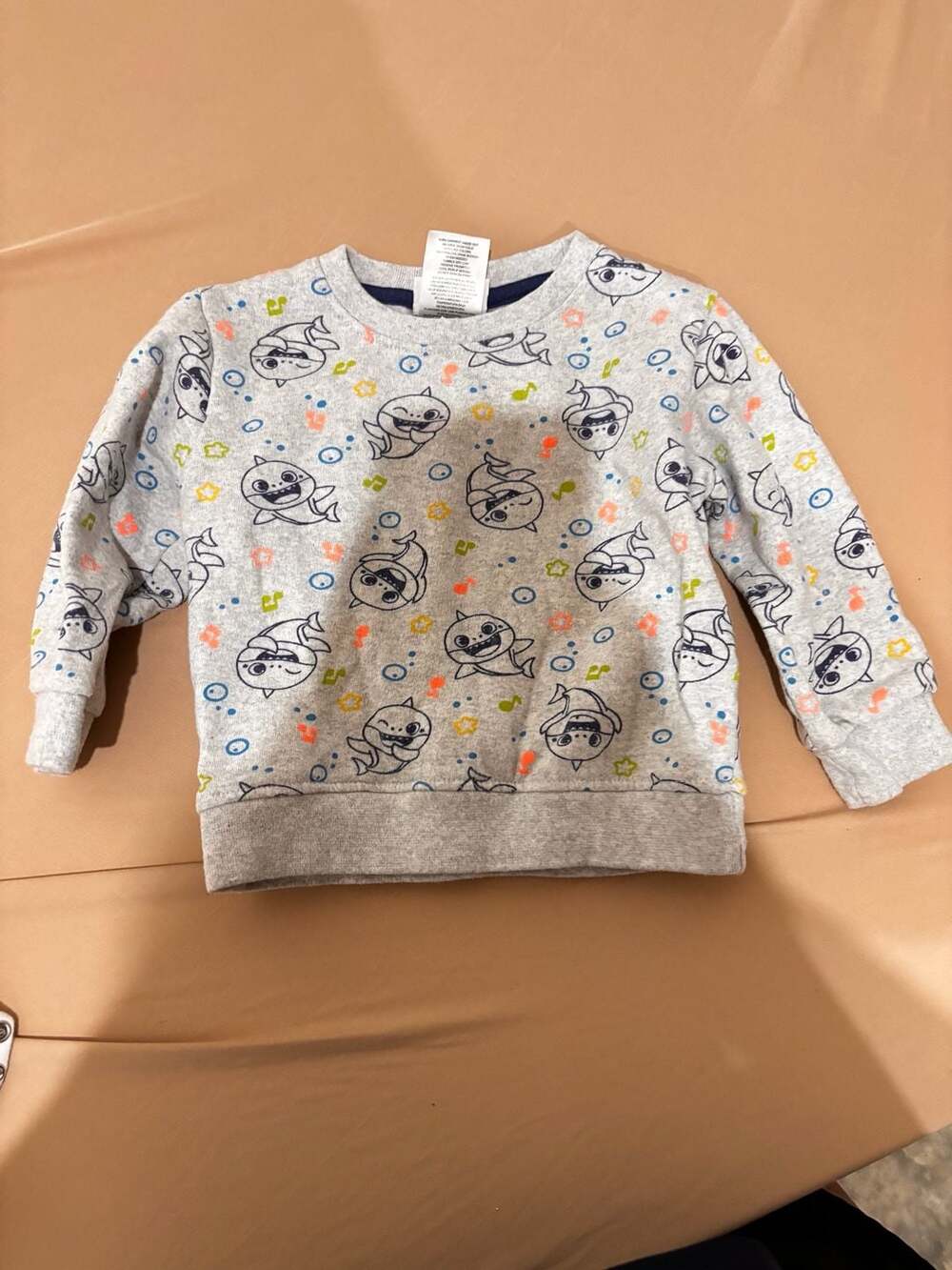Pinkfong Baby Shark Sweatshirt Size 24M Gray All-Over Print